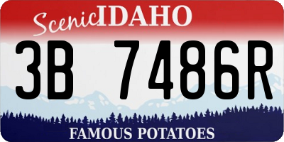 ID license plate 3B7486R