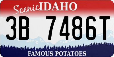 ID license plate 3B7486T