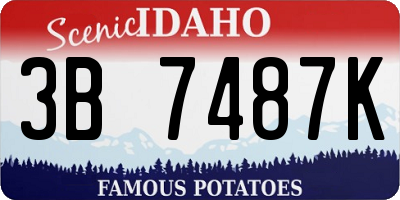 ID license plate 3B7487K