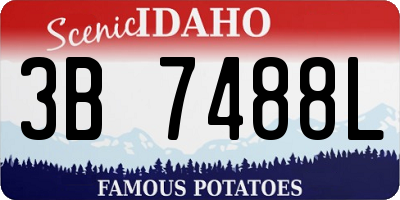 ID license plate 3B7488L