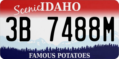ID license plate 3B7488M