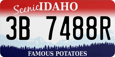 ID license plate 3B7488R