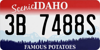 ID license plate 3B7488S