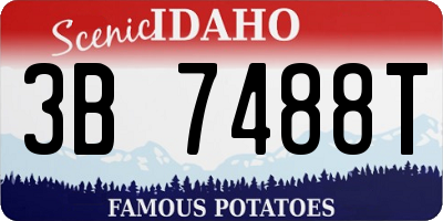 ID license plate 3B7488T