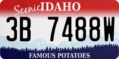 ID license plate 3B7488W