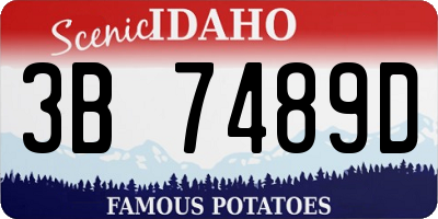 ID license plate 3B7489D