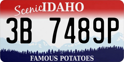 ID license plate 3B7489P
