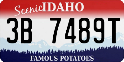 ID license plate 3B7489T