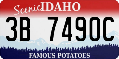 ID license plate 3B7490C