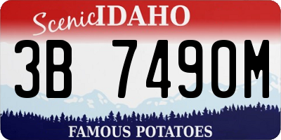 ID license plate 3B7490M