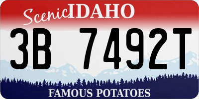 ID license plate 3B7492T