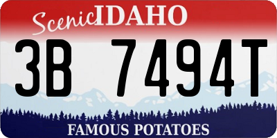ID license plate 3B7494T