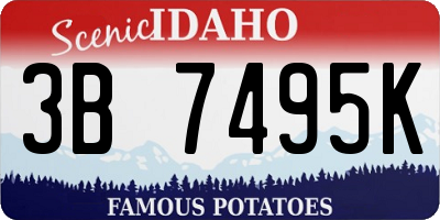 ID license plate 3B7495K