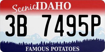 ID license plate 3B7495P