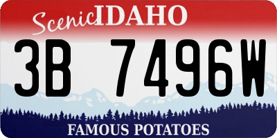 ID license plate 3B7496W