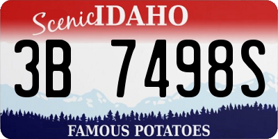 ID license plate 3B7498S