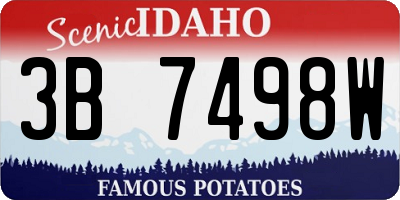 ID license plate 3B7498W