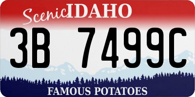 ID license plate 3B7499C