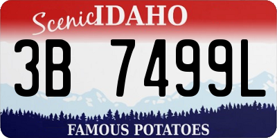 ID license plate 3B7499L