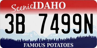ID license plate 3B7499N