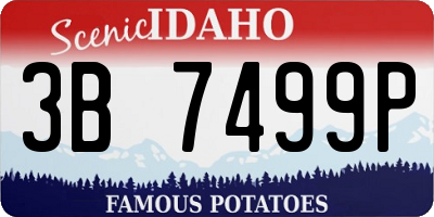 ID license plate 3B7499P