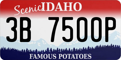 ID license plate 3B7500P