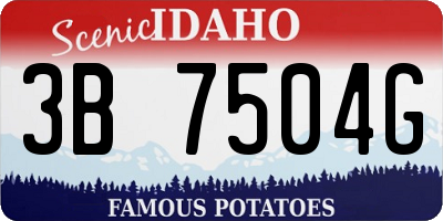 ID license plate 3B7504G