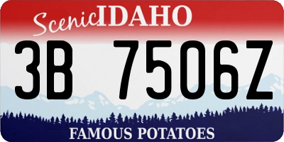 ID license plate 3B7506Z