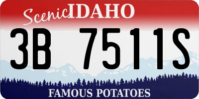 ID license plate 3B7511S
