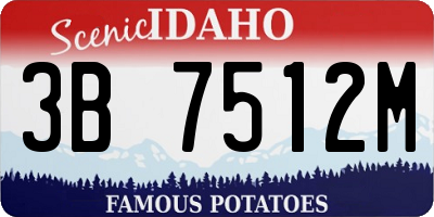 ID license plate 3B7512M