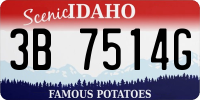 ID license plate 3B7514G