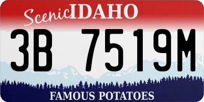 ID license plate 3B7519M