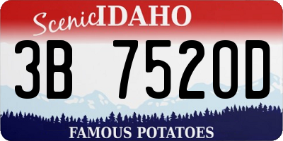 ID license plate 3B7520D