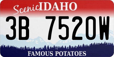 ID license plate 3B7520W