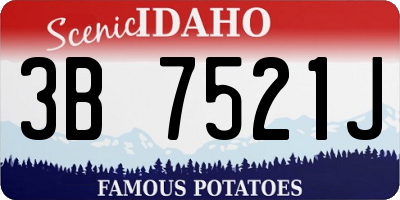 ID license plate 3B7521J