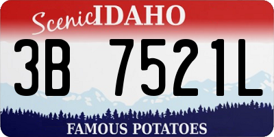 ID license plate 3B7521L
