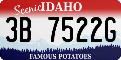 ID license plate 3B7522G