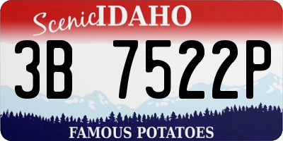ID license plate 3B7522P