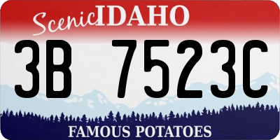 ID license plate 3B7523C