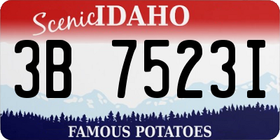 ID license plate 3B7523I