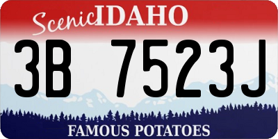 ID license plate 3B7523J