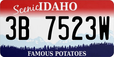 ID license plate 3B7523W
