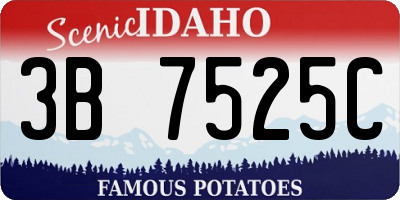 ID license plate 3B7525C