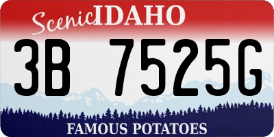 ID license plate 3B7525G
