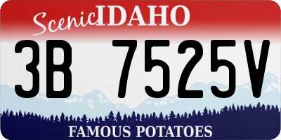 ID license plate 3B7525V