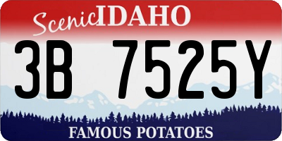 ID license plate 3B7525Y