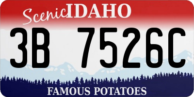ID license plate 3B7526C
