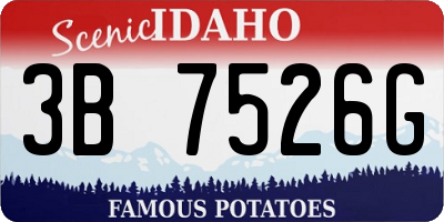 ID license plate 3B7526G
