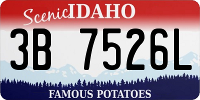 ID license plate 3B7526L