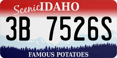 ID license plate 3B7526S